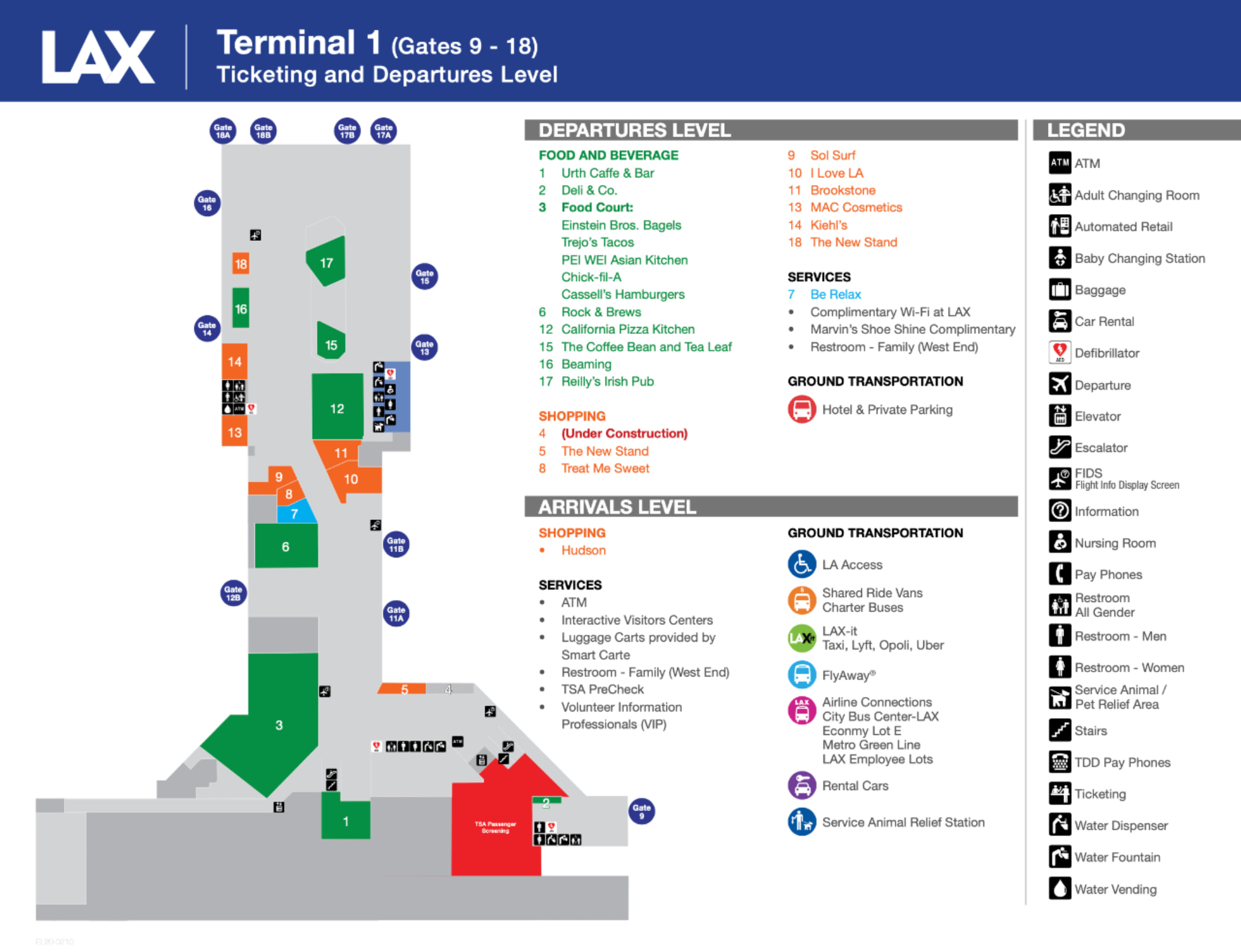 Southwest Terminal Lax Arrivals Terminal Maps | Los Angeles International Airport | Mozio